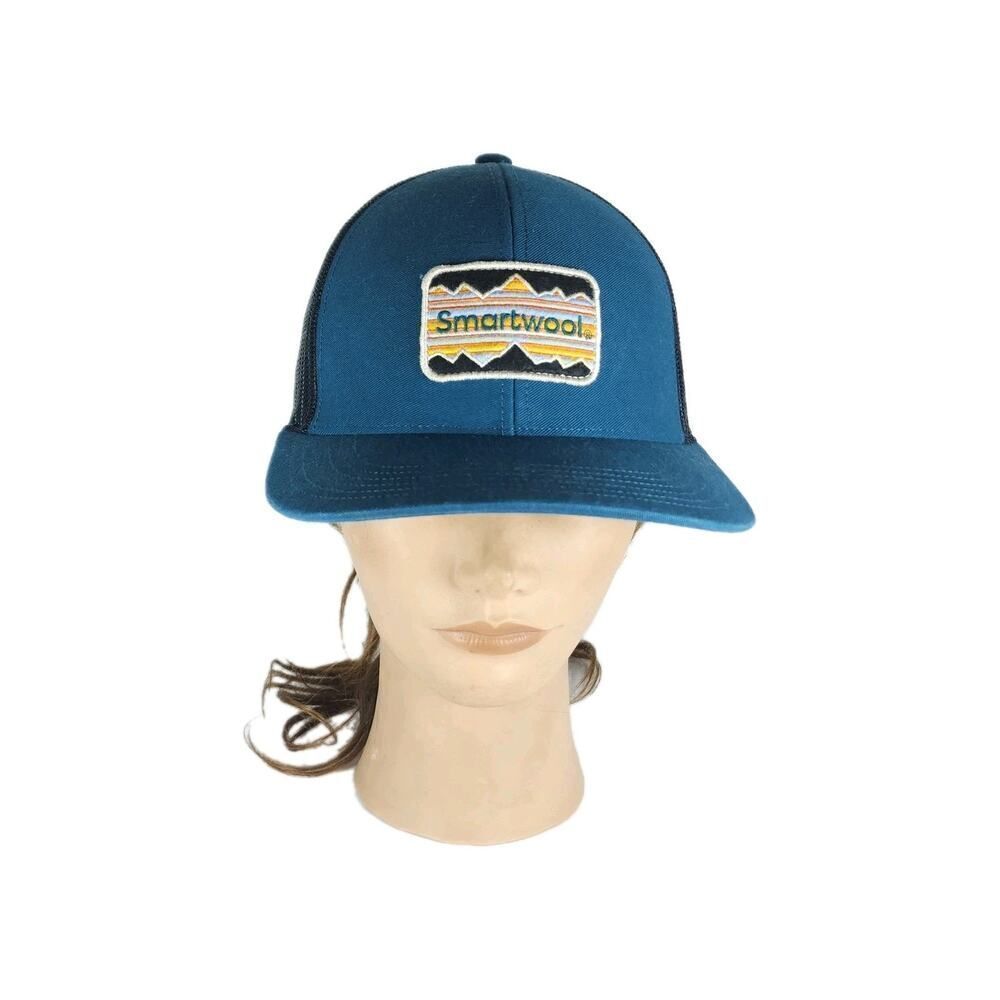Smartwool Unisex Icon Logo OS Blue Mesh Adjustable Snapback Trucker Cap Hat